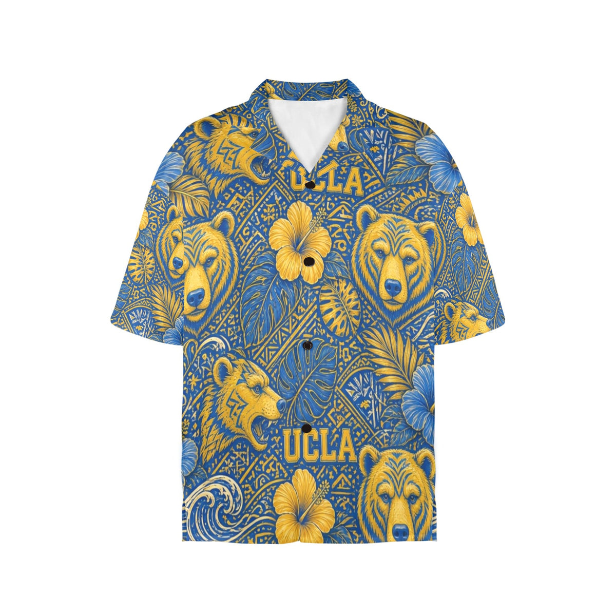 UCLA Women's All Over Print Hawaiian Shirt （Made in USA Ships to USA Only）