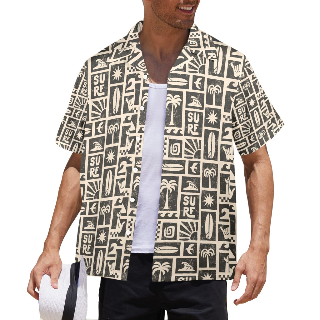 Men's All Over Print Hawaiian Shirt Made In USA Ships to USA Only