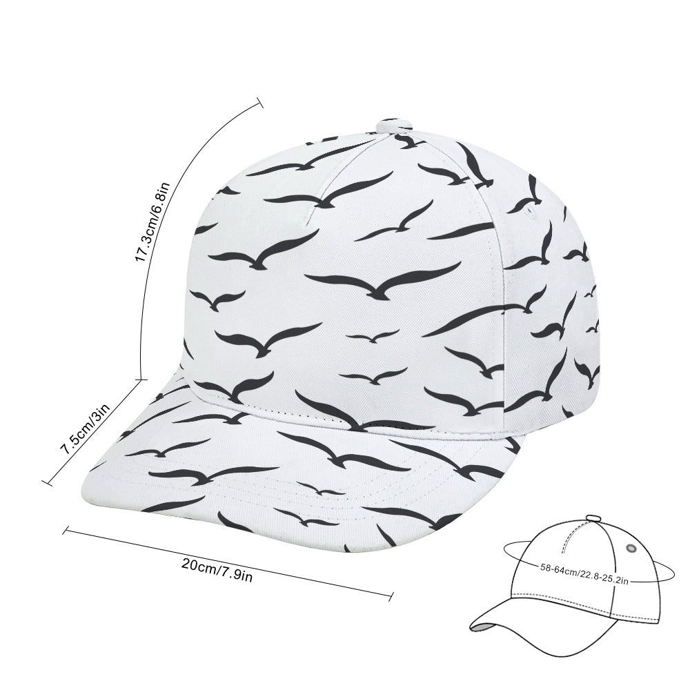 Ocean Nautical Bird Scene lite gray hat cap Free Shipping