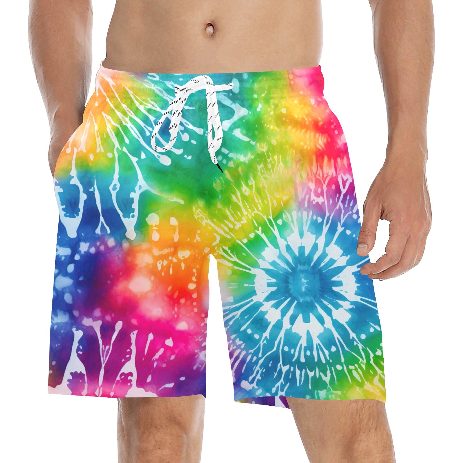 Tie Dye Men's Mid-Length Beach Shorts
