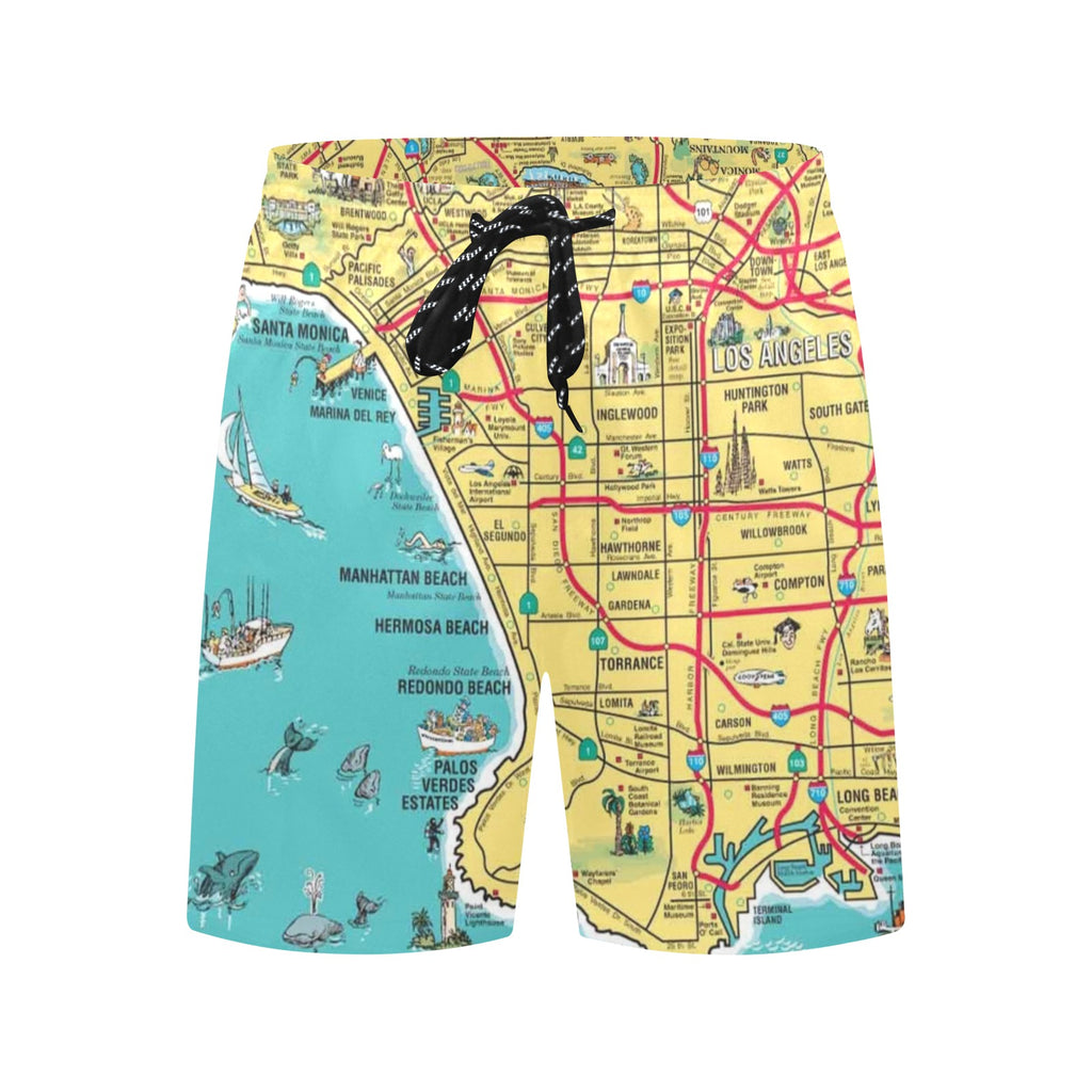 South Bay Local Map Men's Mid-Length Beach Shorts
