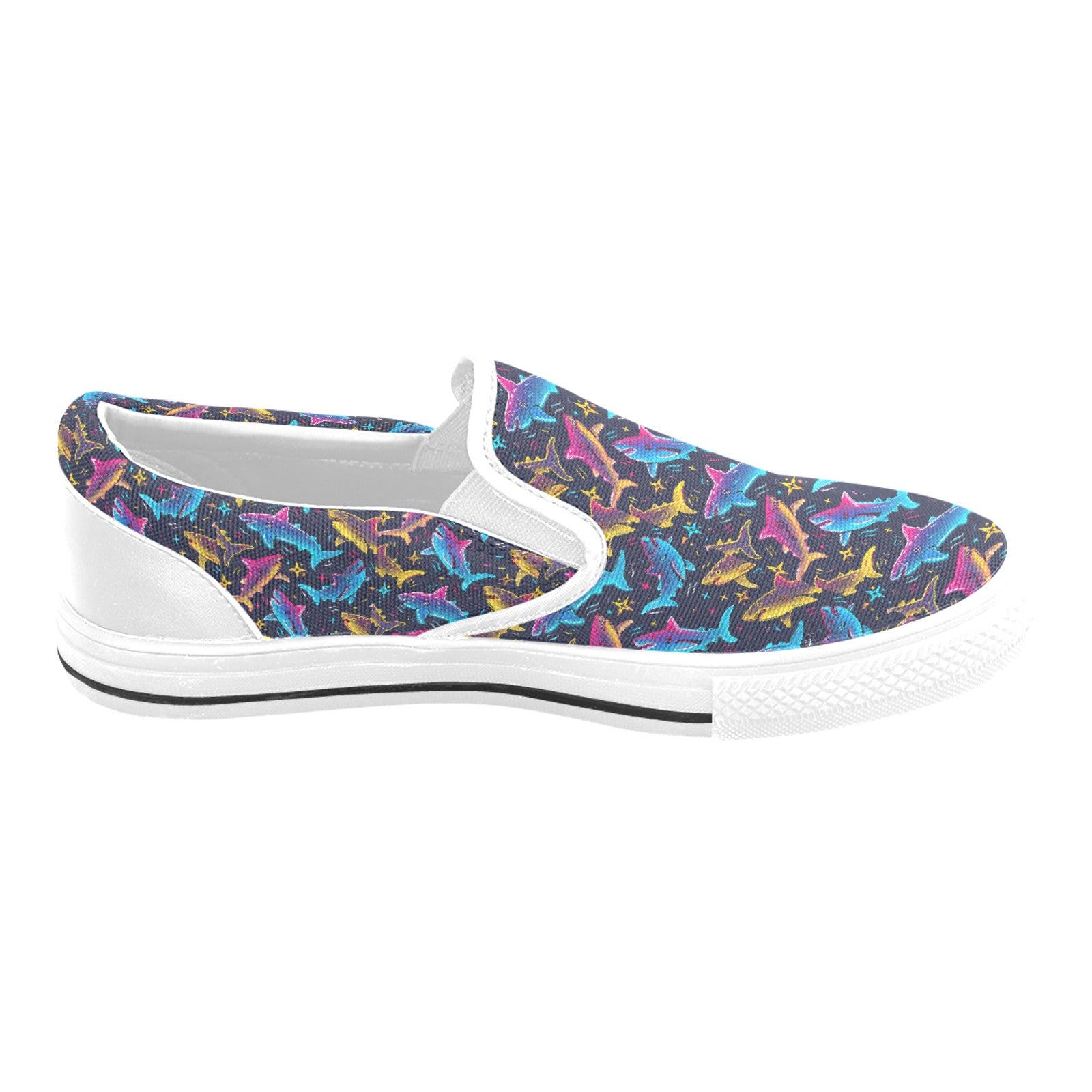 Sharks Slip-on Canvas Kid's Shoes (Big Kid) Free Shipping