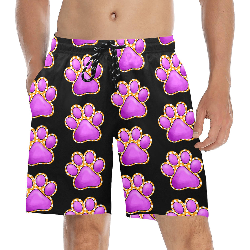 Paw Paw Men's Mid-Length Beach Shorts PetPooPoo.com