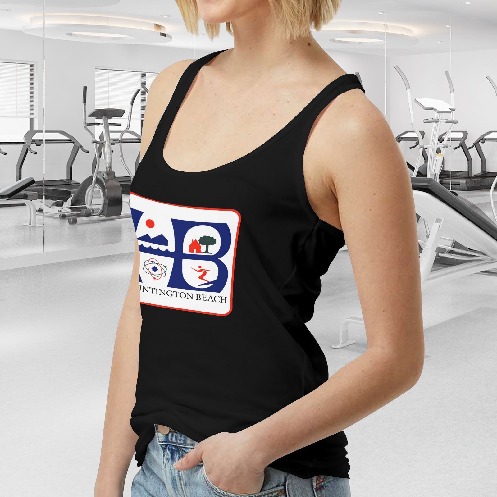 Huntington Beach California Women's Tank Top  Made in USA