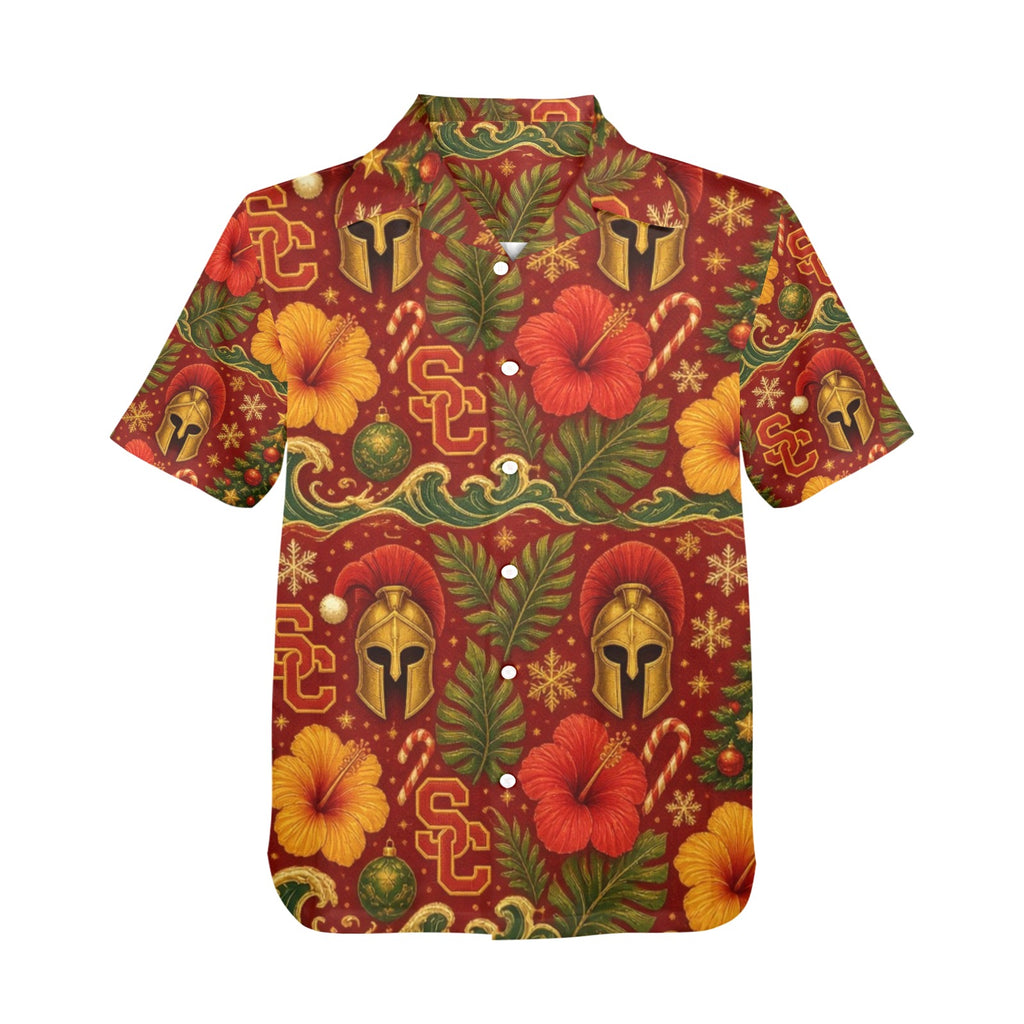 USC Christmas Men's All Over Print Hawaiian Shirt Made In USA Ships to USA Only