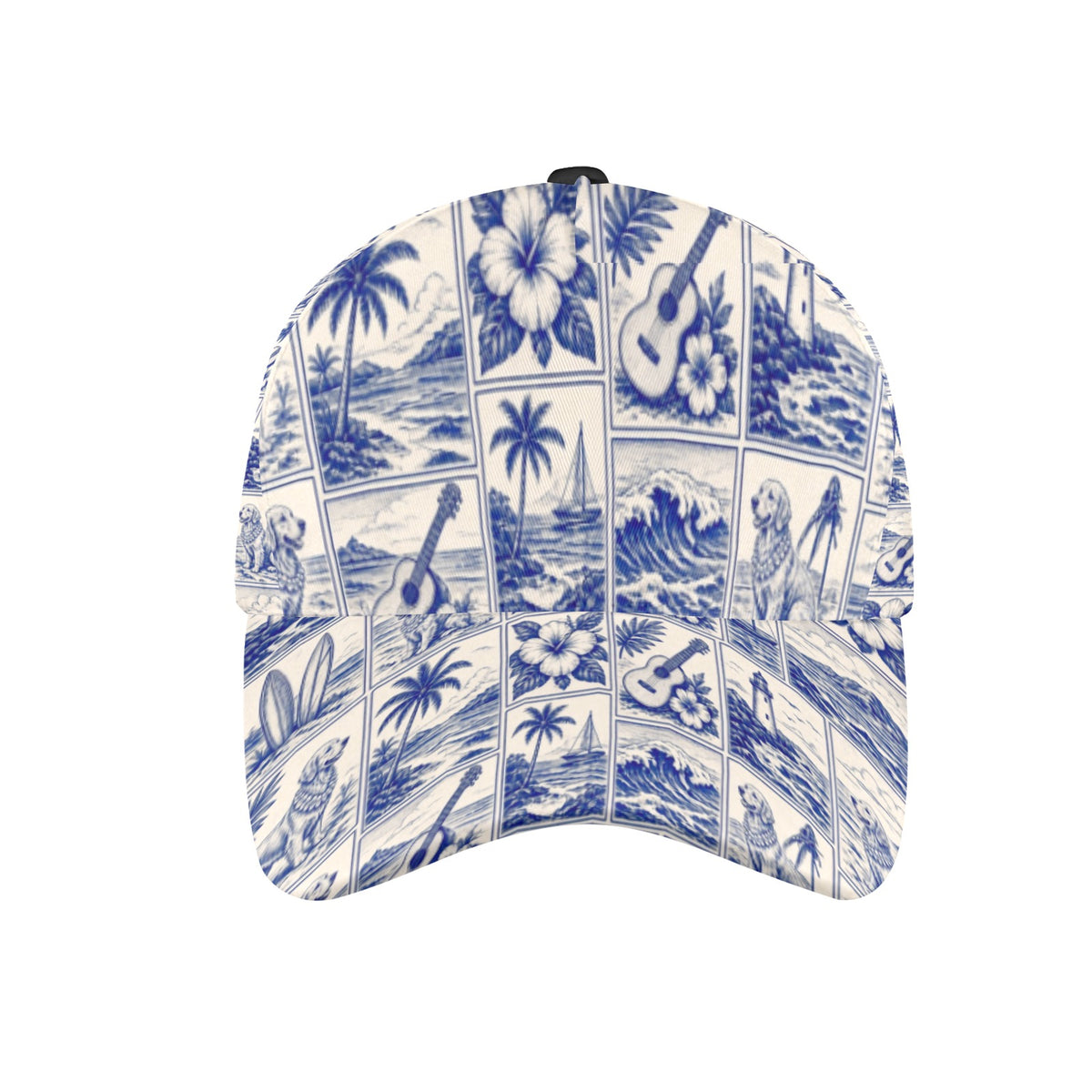 Golden Retriever Surf Style All Over Print Snapback Mom Dad Cap – 7-Panel Chino Cotton Twill Hat