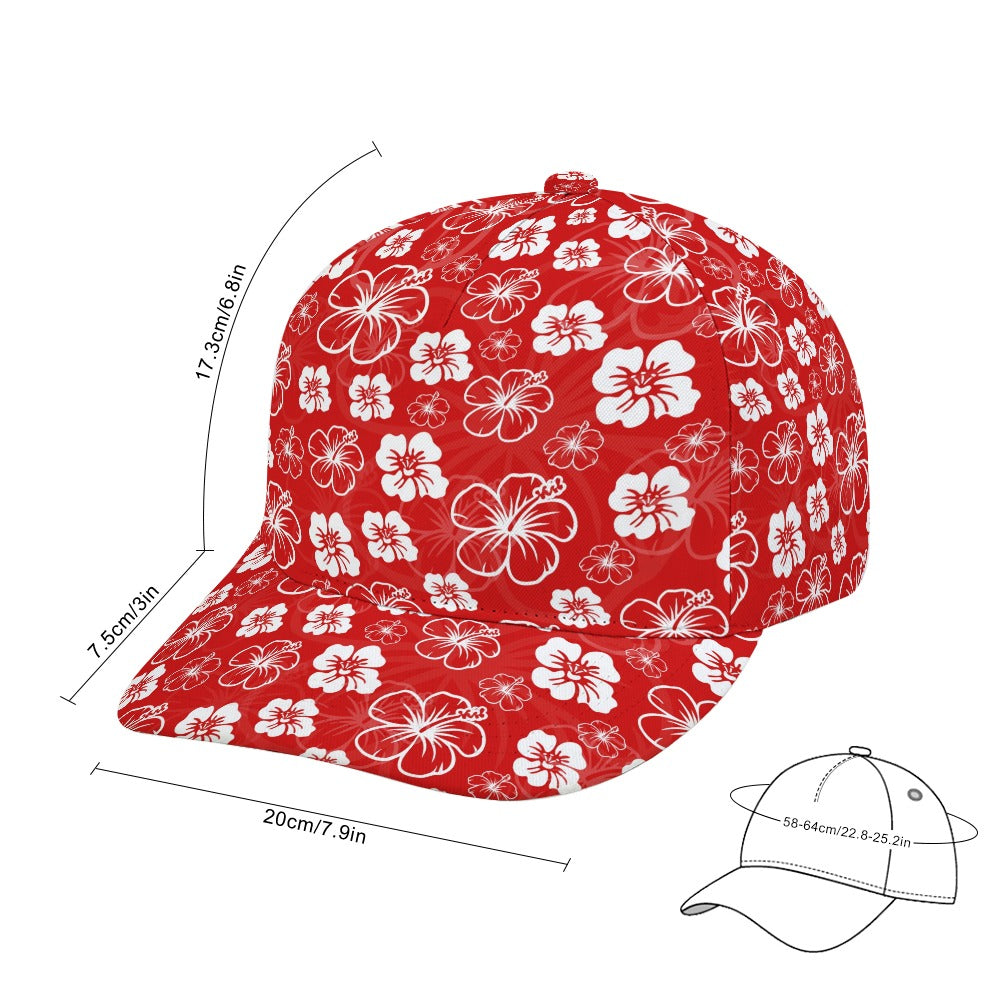 Red Hawaiian Print Baseball Cap Free Shipping