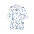 Ships Anchor Nautical Women's All Over Print Hawaiian Shirt Made in USA
