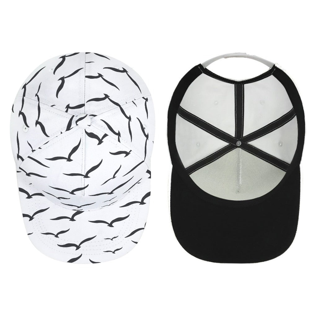 Ocean Nautical Bird Scene lite gray hat cap Free Shipping