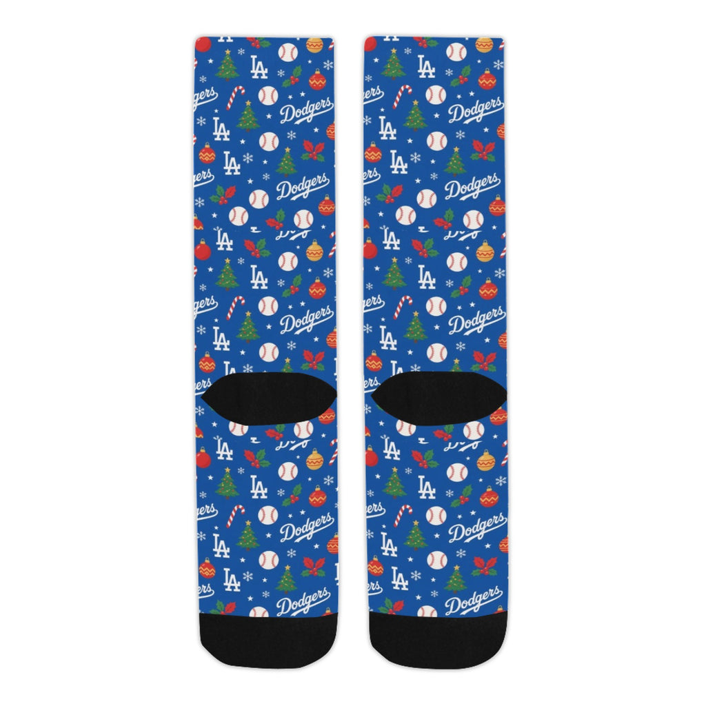 Dodgers Christmas Men's Custom Socks (Made In USA)