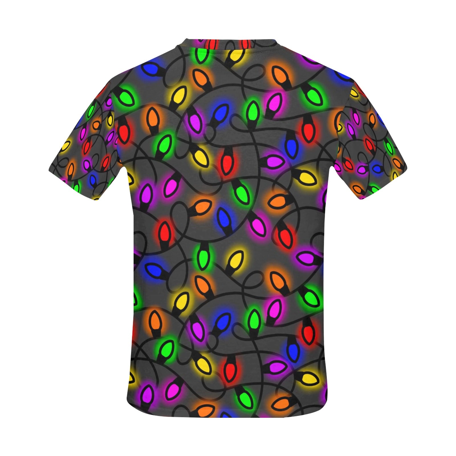Christmas Lights  Men's All Over Print Crew Neck T-Shirt Made in USA