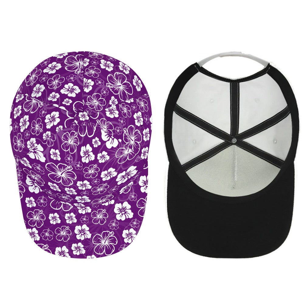 Purple Hawaiian Print Baseball Cap Free Shipping