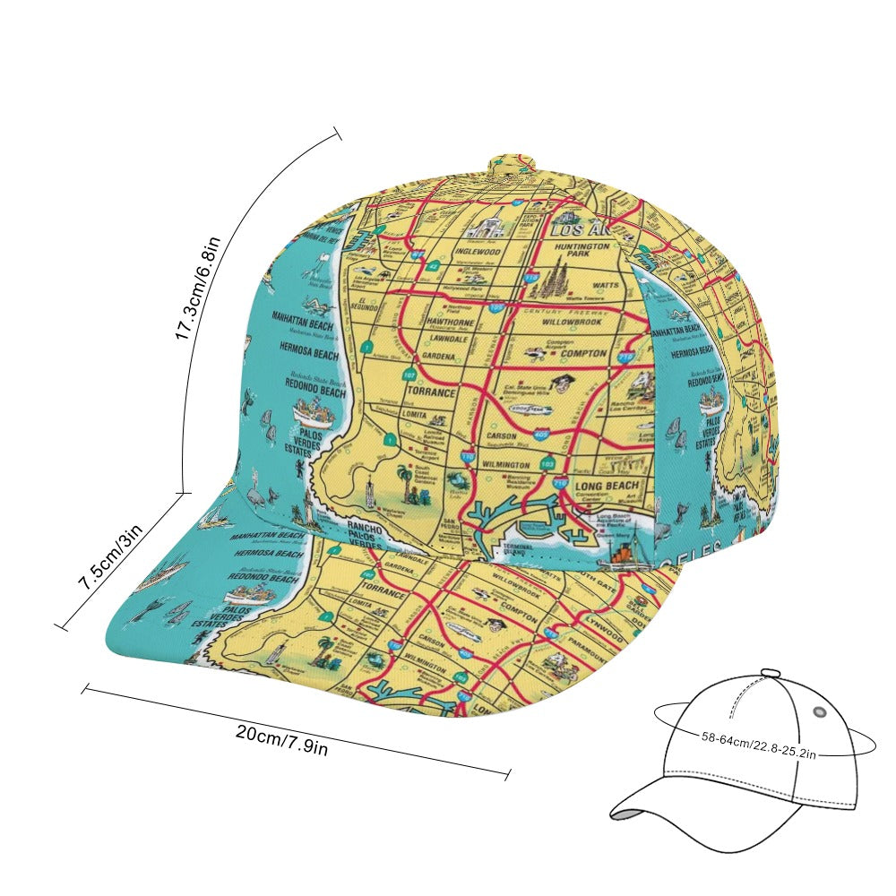 South Bay California Map Baseball Cap