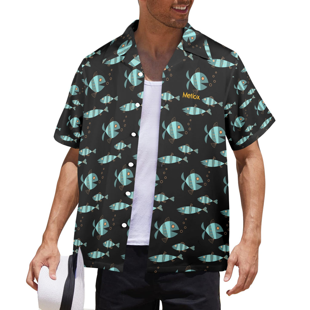 Metlox Pottery Manhattan Beach Old School Men's All Over Print Shirt Made In USA Ships to USA Only