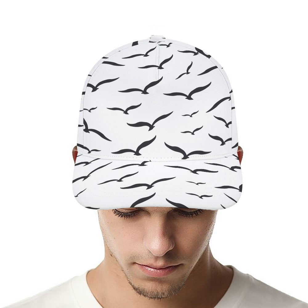 Ocean Nautical Bird Scene lite gray hat cap Free Shipping