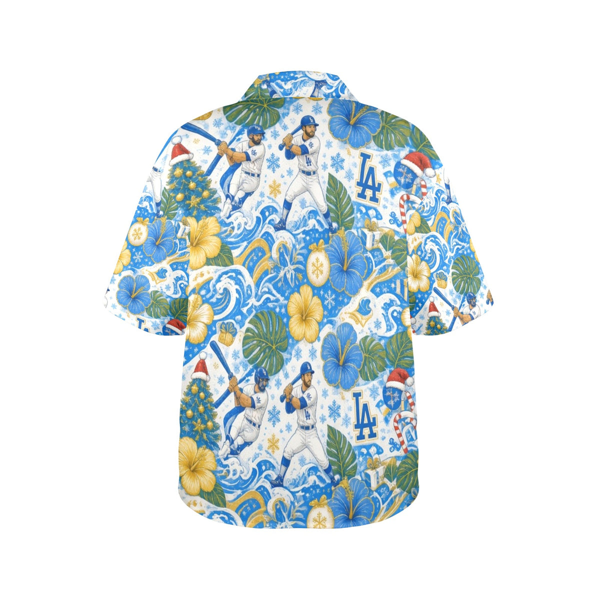 Los Angeles Dodgers Women's All Over Print Hawaiian Shirt （Made in USA Ships to USA Only）