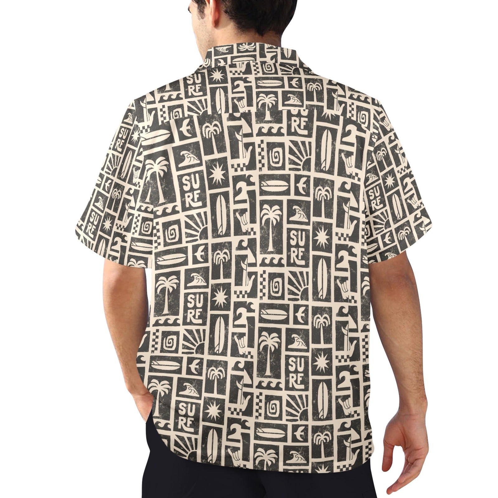 Men's All Over Print Hawaiian Shirt Made In USA Ships to USA Only