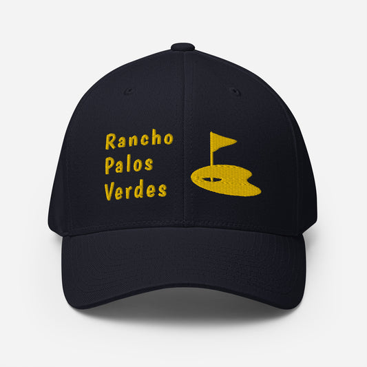 Rancho Palos Verdes - California - 90275 - Structured Twill Cap (Printed Front and Back R.P.V. GOLF)
