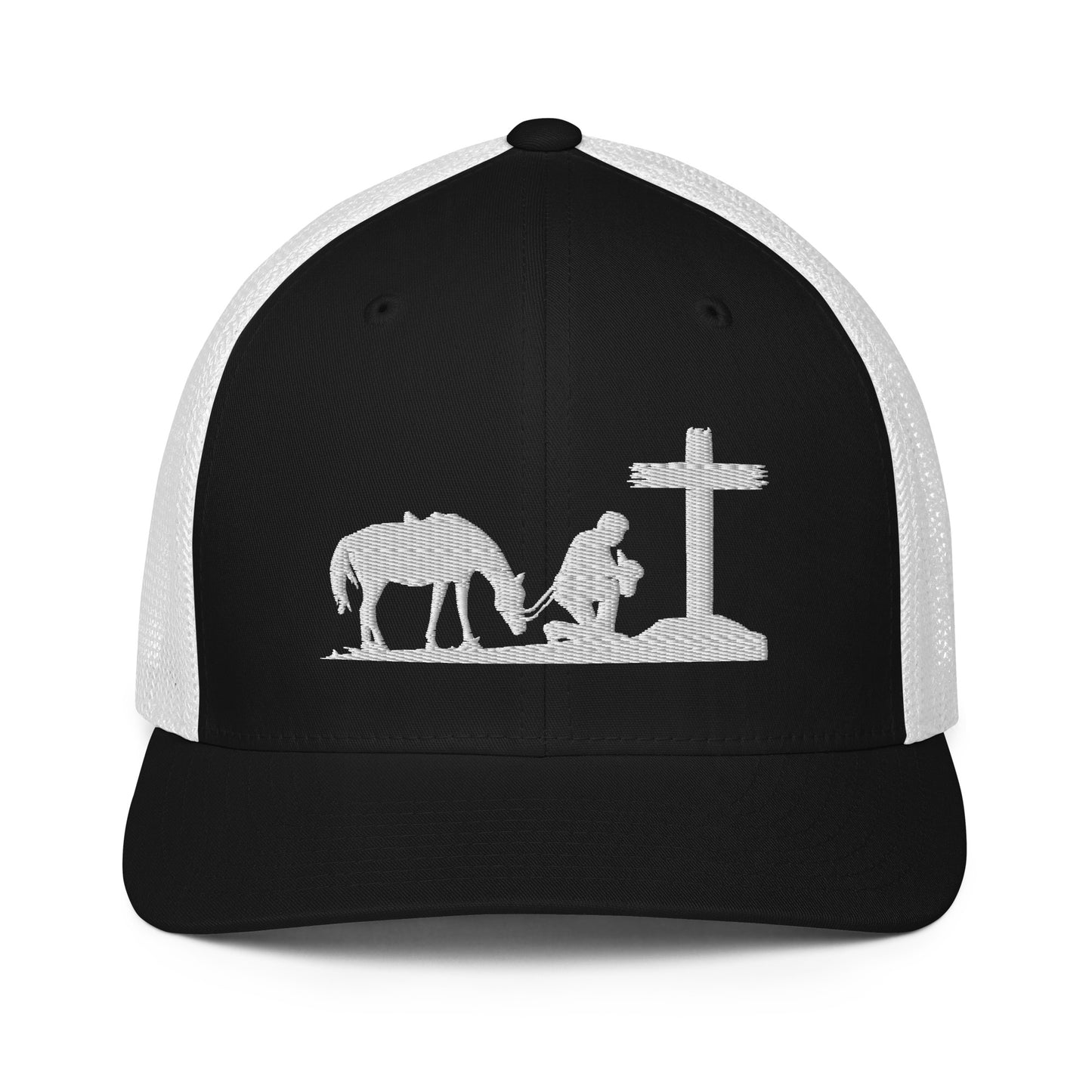 Cowboy Praying to GOD - Closed-back trucker cap