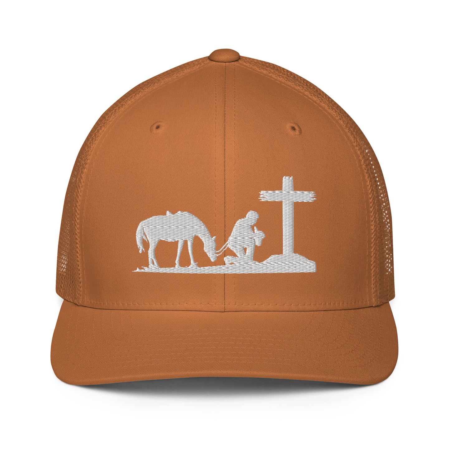 Cowboy Praying to GOD - Closed-back trucker cap