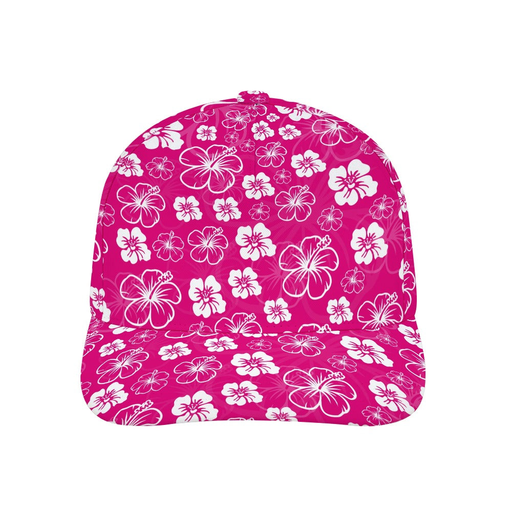 Pink Hawaiian Print Baseball Cap Free Shipping