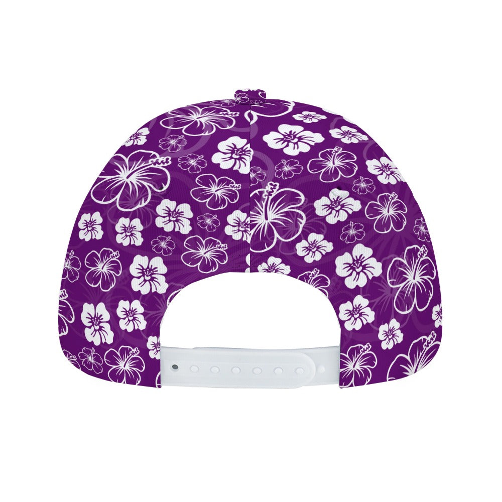 Purple Hawaiian Print Baseball Cap Free Shipping