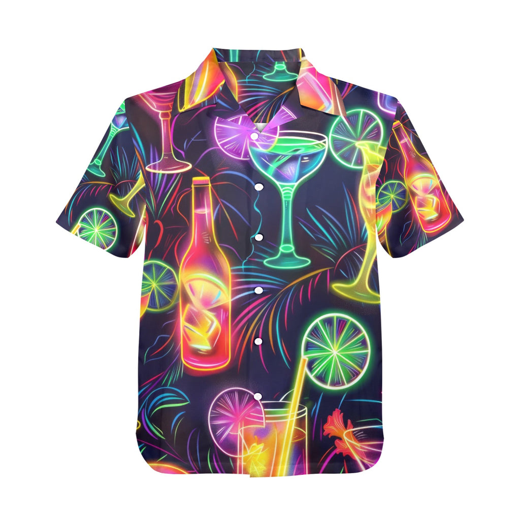 The Cocktail Men's All Over Print Hawaiian Shirt Made In USA Ships to USA Only