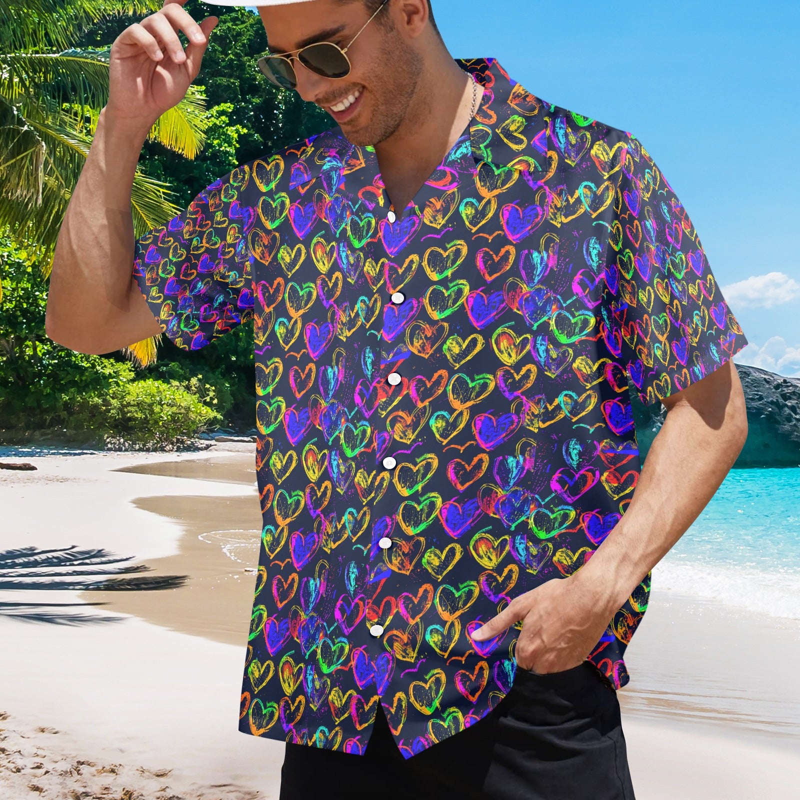 Men's All Over Print Hawaiian Shirt Made In USA Ships to USA Only