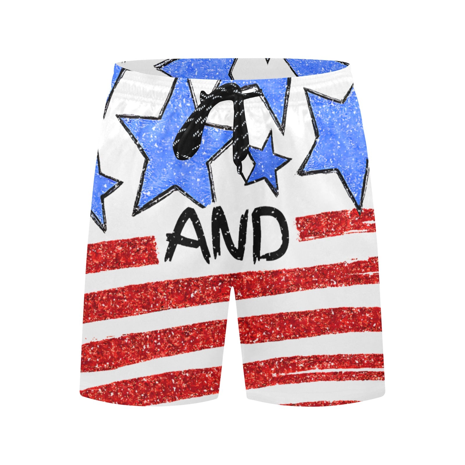 Stars and Stripes Men's Mid-Length Beach Shorts