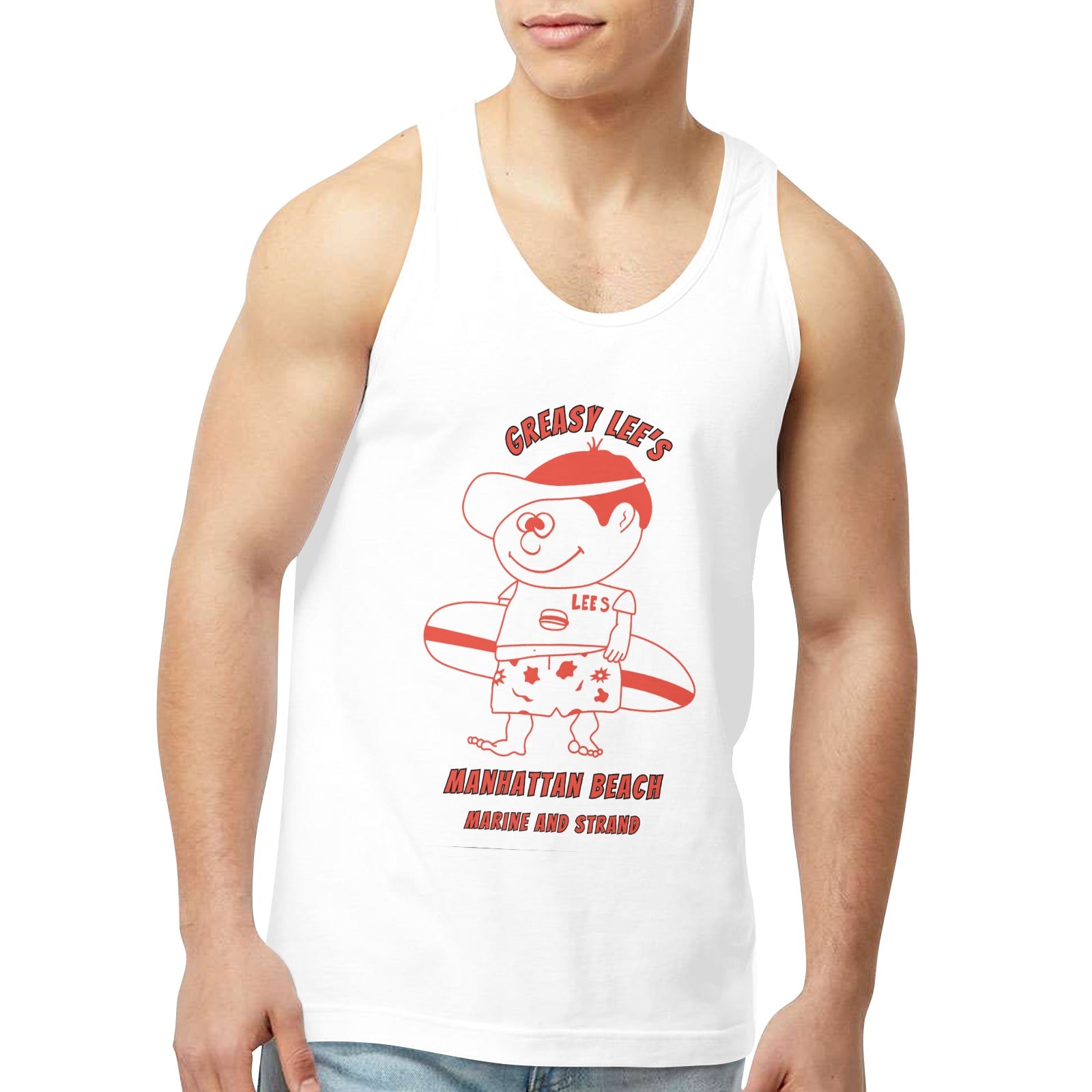 Greasy Lee's Marine Street Manhattan Beach Men's Tank Top Made in USA IYKYK