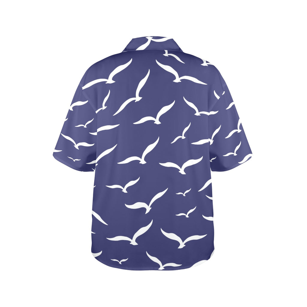 Seabirds Nautical Women's All Over Print Hawaiian Shirt Made in USA
