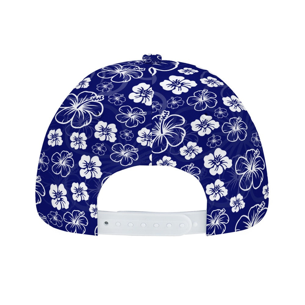 Blue Hawaiian Print Baseball Cap Free Shipping
