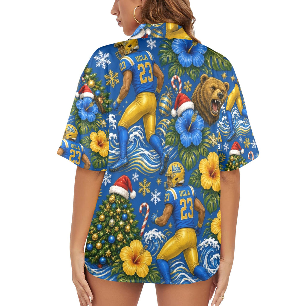 UCLA Christmas Women's All Over Print Hawaiian Shirt （Made in USA Ships to USA Only）