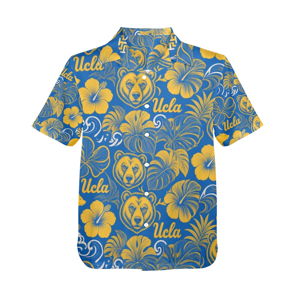 UCLA Men's All Over Print Hawaiian Shirt Made In USA Ships to USA Only