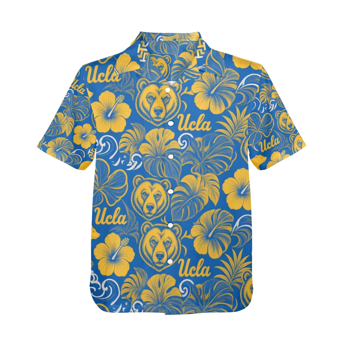 UCLA Men's All Over Print Hawaiian Shirt Made In USA Ships to USA Only