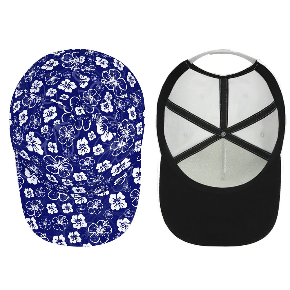 Blue Hawaiian Print Baseball Cap Free Shipping