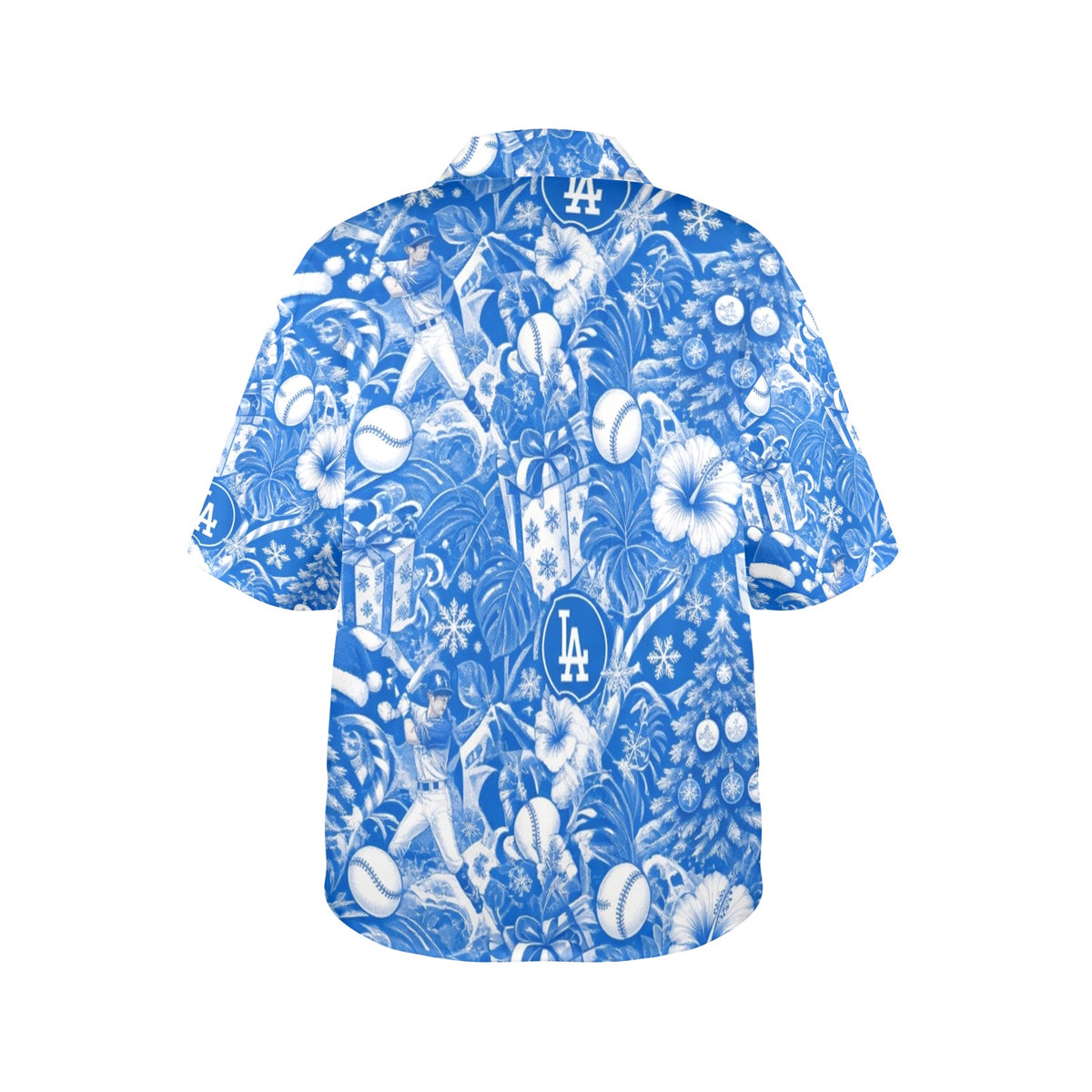 Los Angeles Dodgers Women's All Over Print Hawaiian Shirt （Made in USA Ships to USA Only）