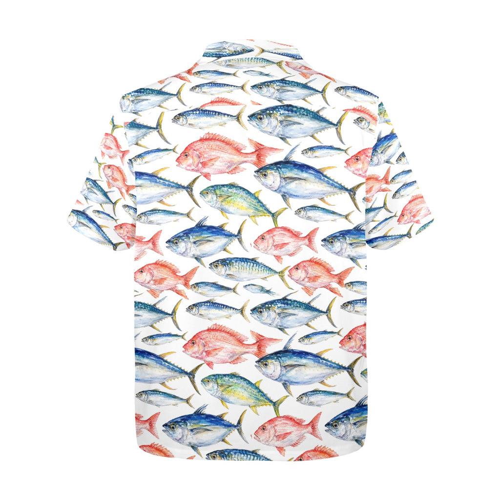 Something's Fishy - With Your Story  Men's All Over Print Hawaiian Shirt Made In USA Ships to USA Only