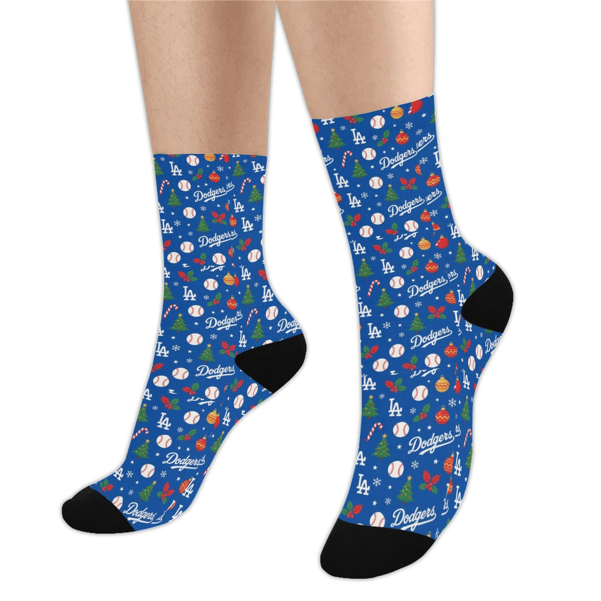 Dodgers Christmas Men's Custom Socks (Made In USA)