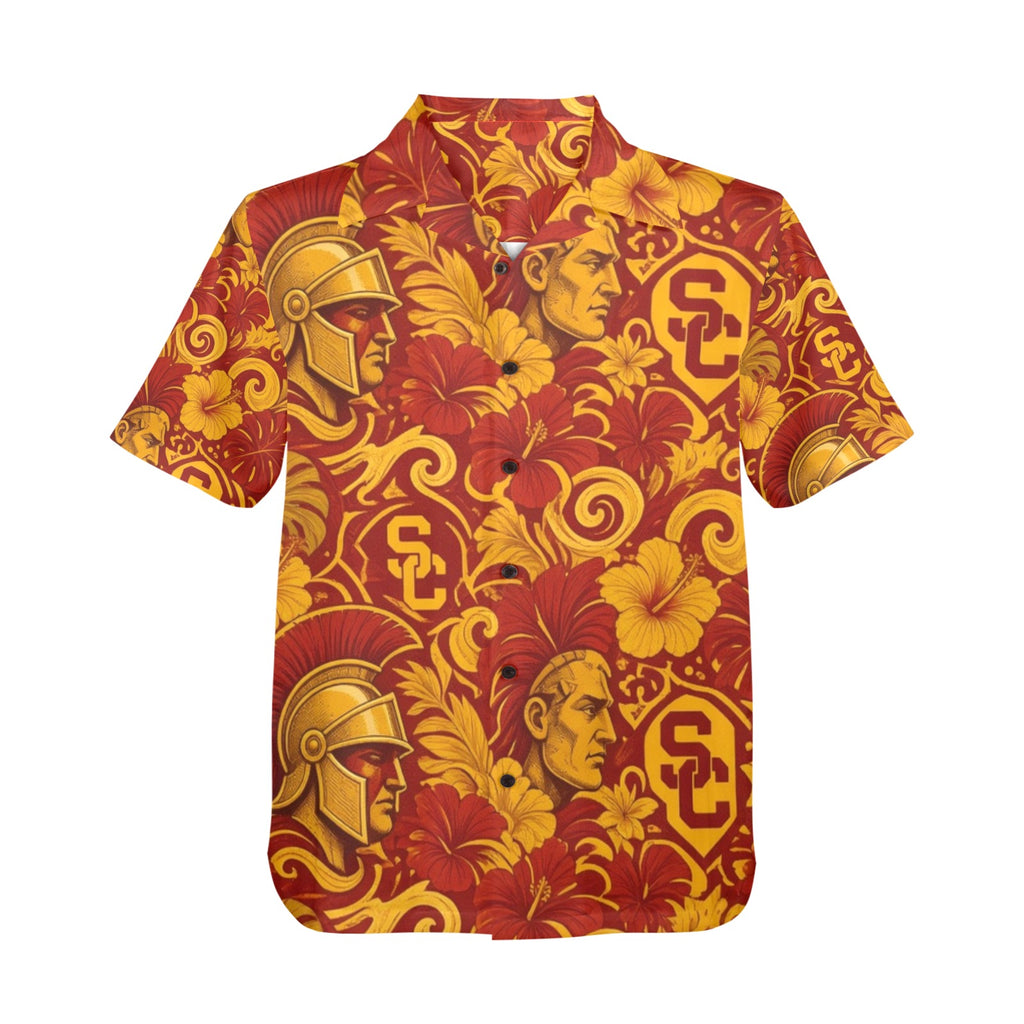 USC Men's All Over Print Hawaiian Shirt Made In USA Ships to USA Only