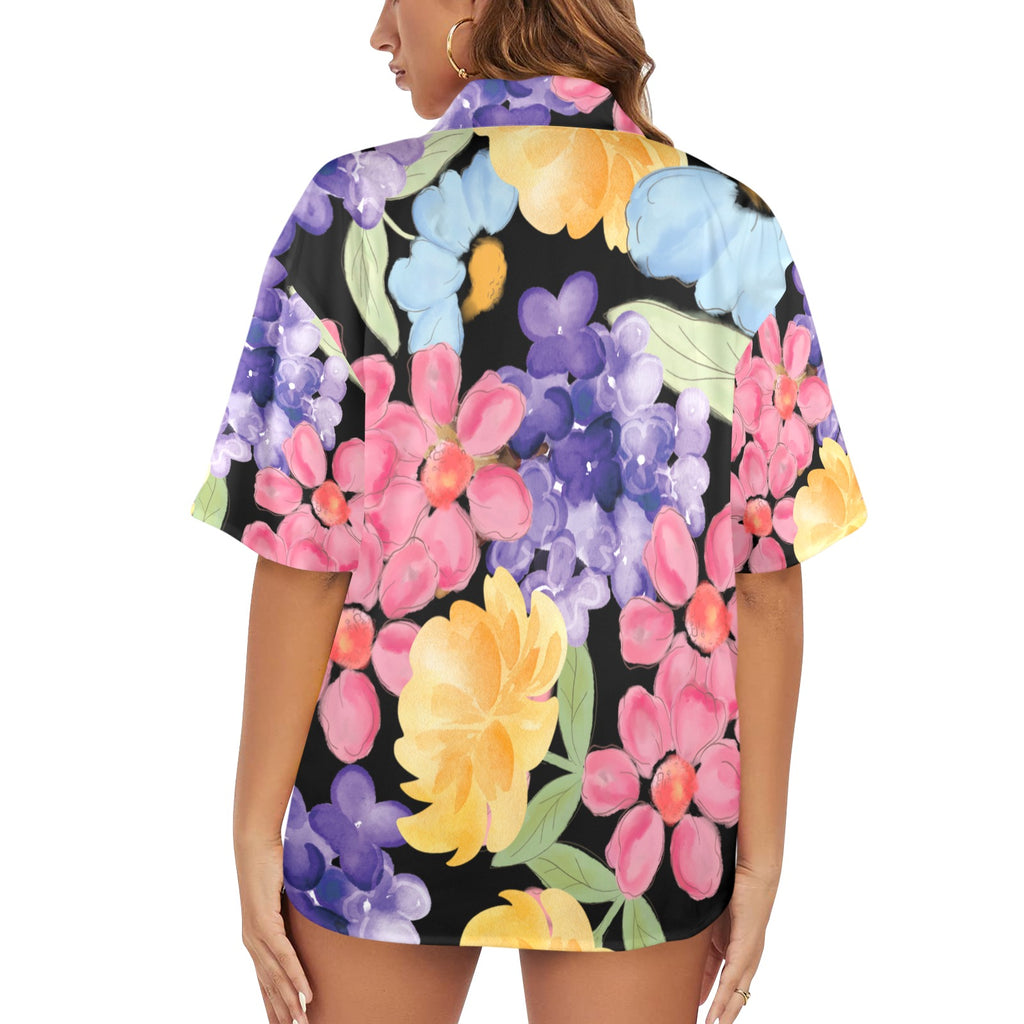 Women's All Over Print Hawaiian Shirt （Made in USA，Ships to USA Only）