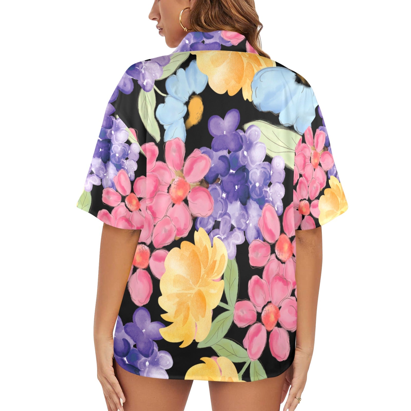 Women's All Over Print Hawaiian Shirt （Made in USA，Ships to USA Only）