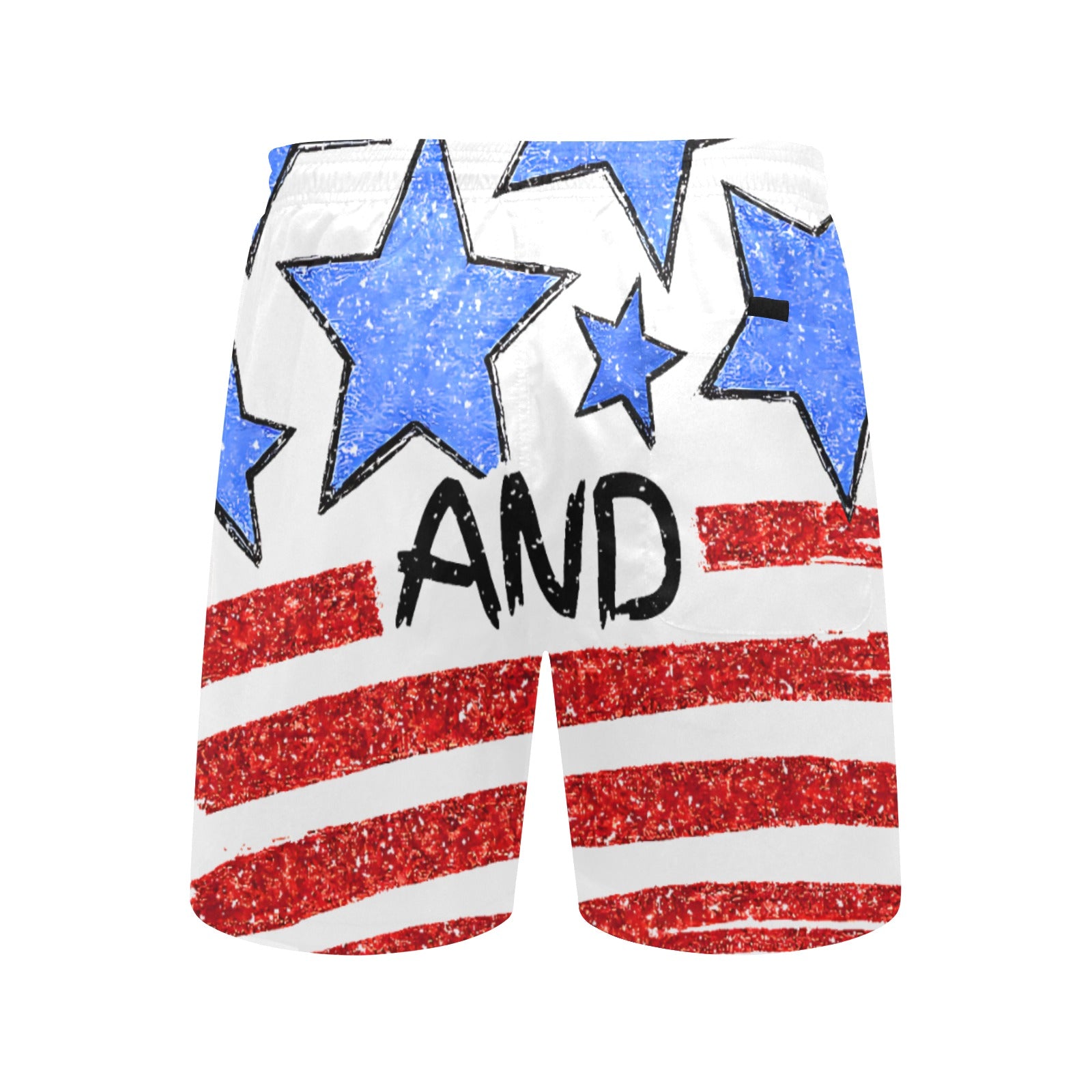 Stars and Stripes Men's Mid-Length Beach Shorts