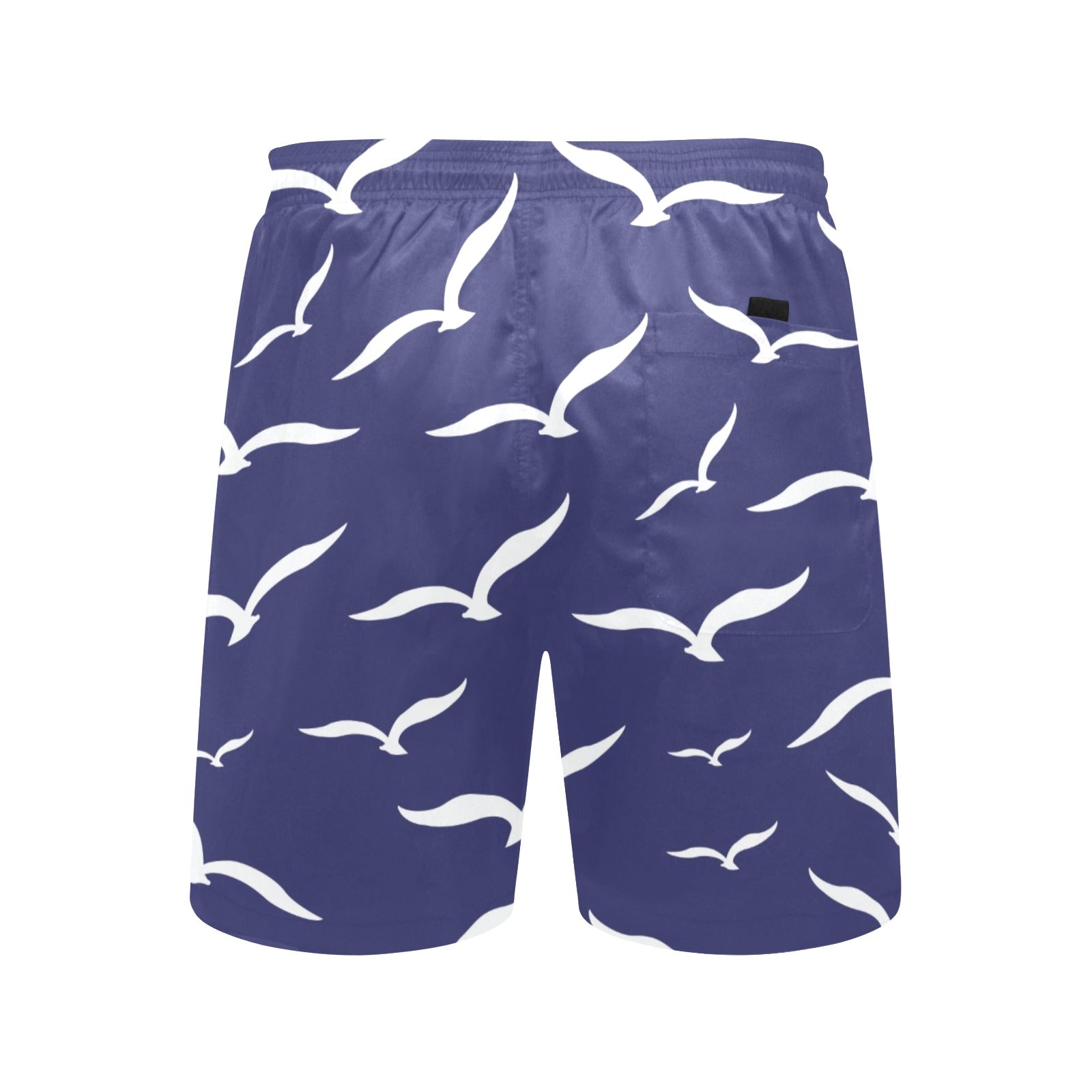 Nautical Sea Birds Men's Mid-Length Beach Shorts