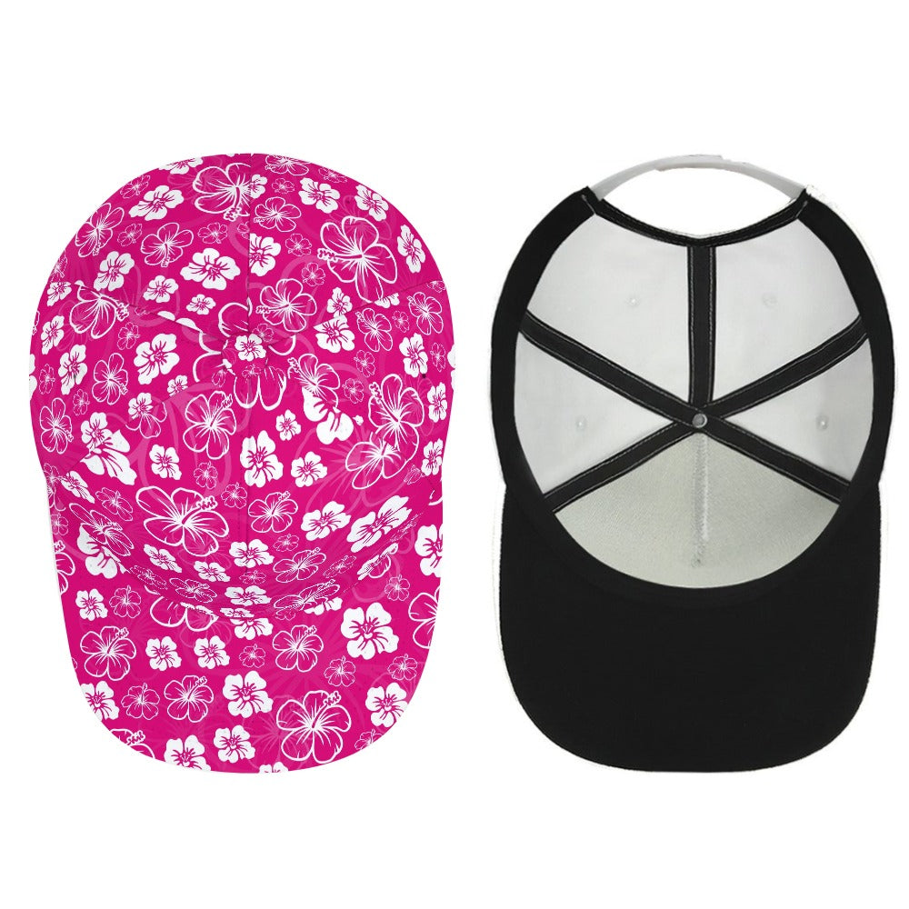 Pink Hawaiian Print Baseball Cap Free Shipping