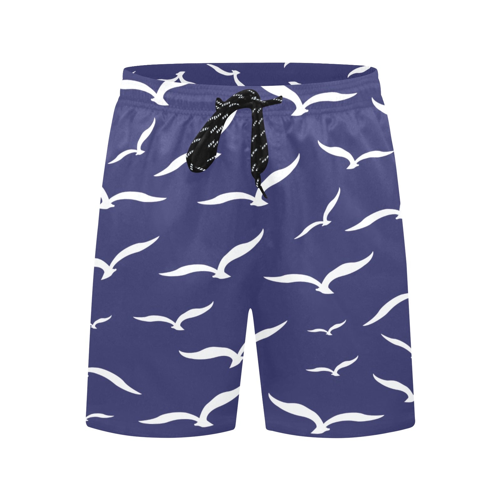 Nautical Sea Birds Men's Mid-Length Beach Shorts