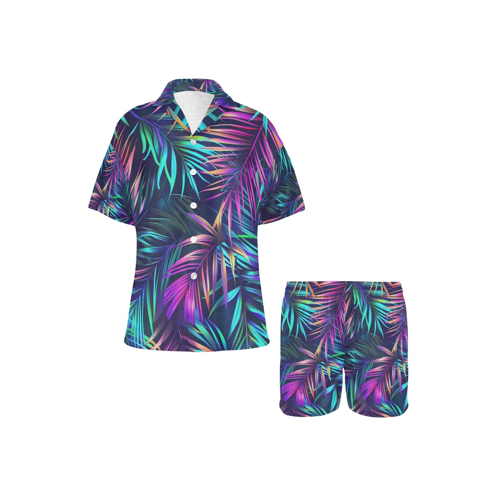 Women's V-Neck Short Pajama Hawaiian Style Set Made in USA Free shipping