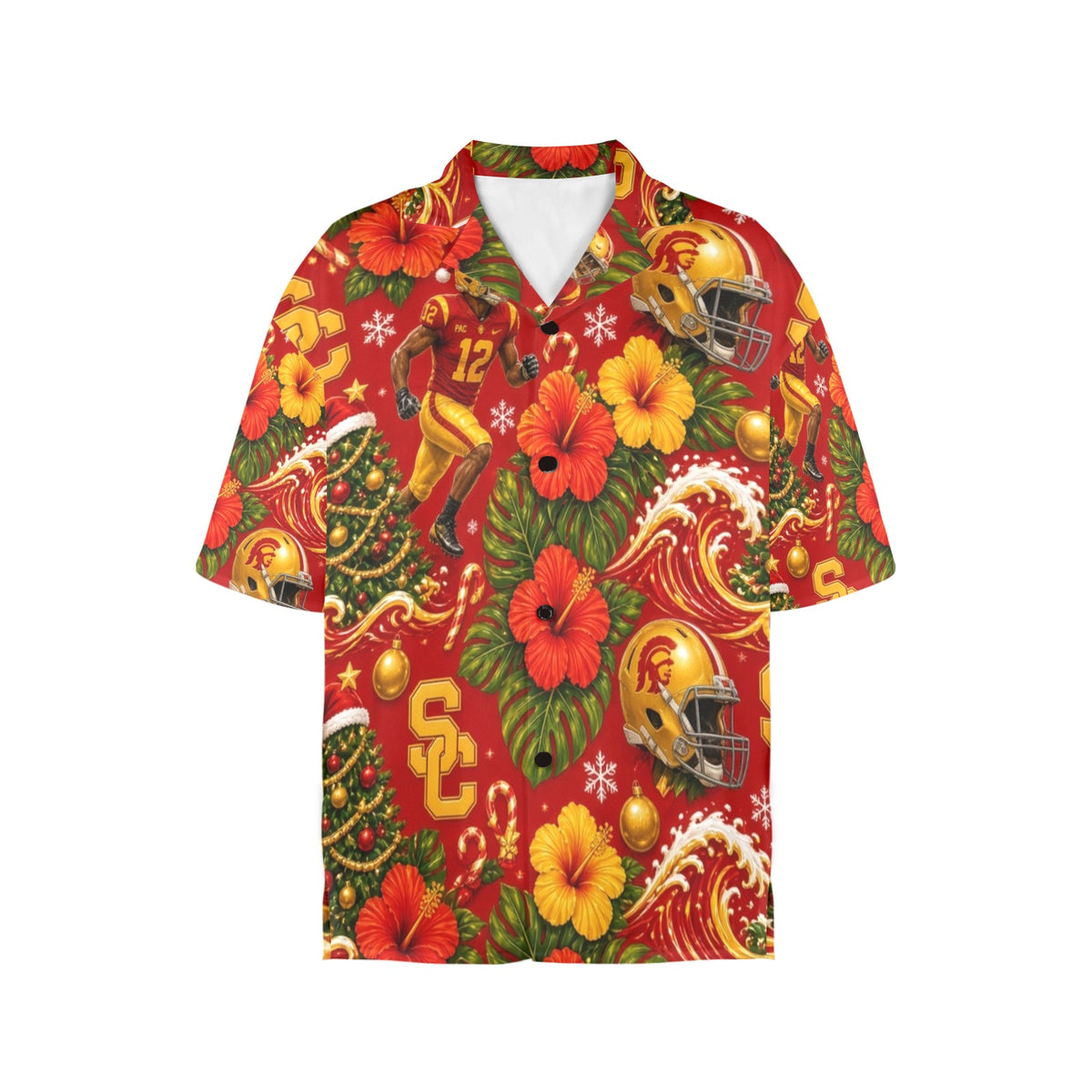 USC Christmas Women's All Over Print Hawaiian Shirt （Made in USA Ships to USA Only）