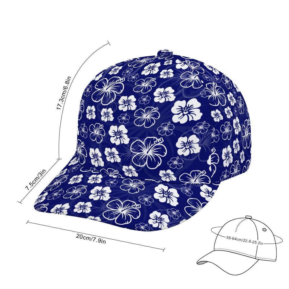 Blue Hawaiian Print Baseball Cap Free Shipping