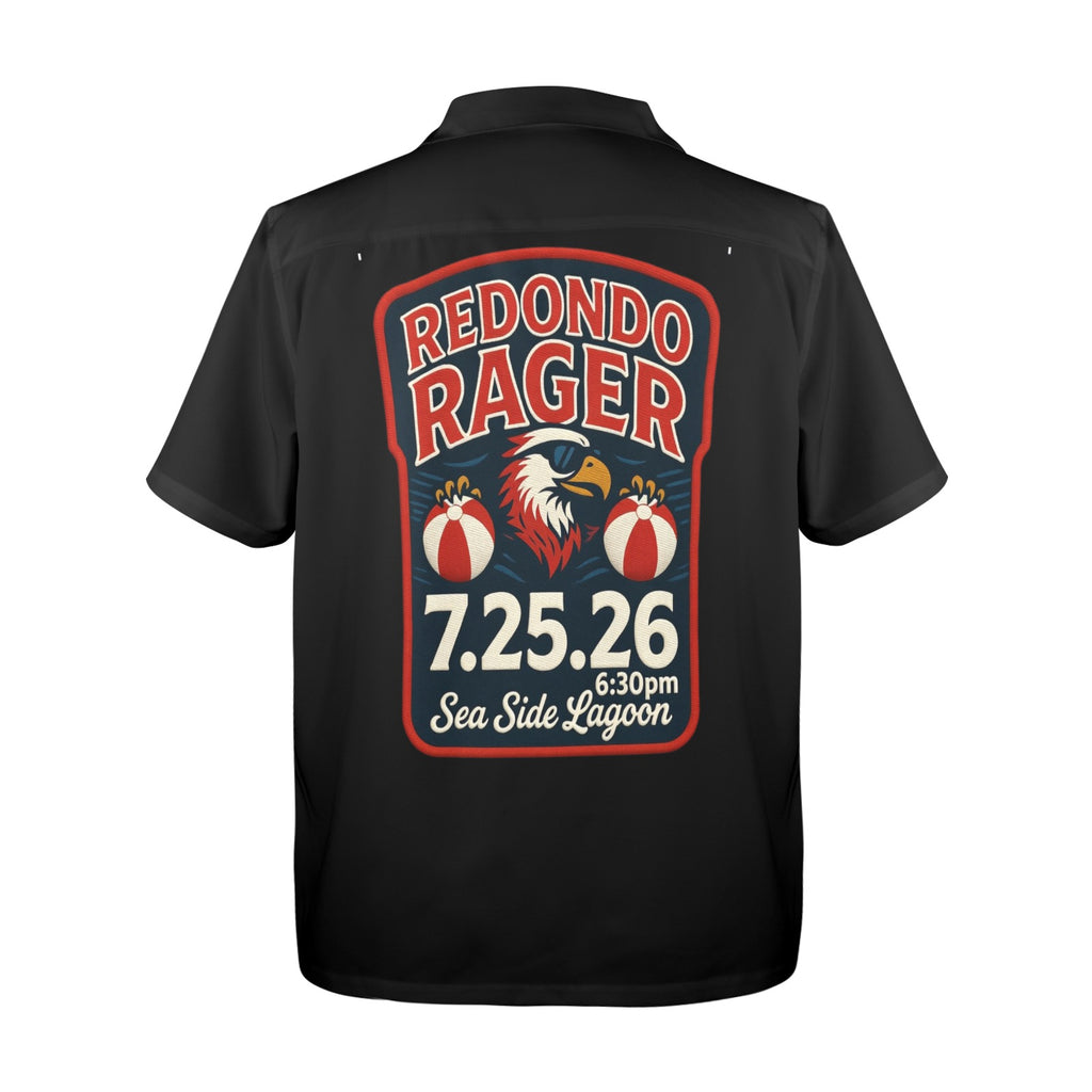 Redondo Beach Rager 7/25/26 Seaside Lagoon Men's All Over Print Hawaiian Shirt Made In USA